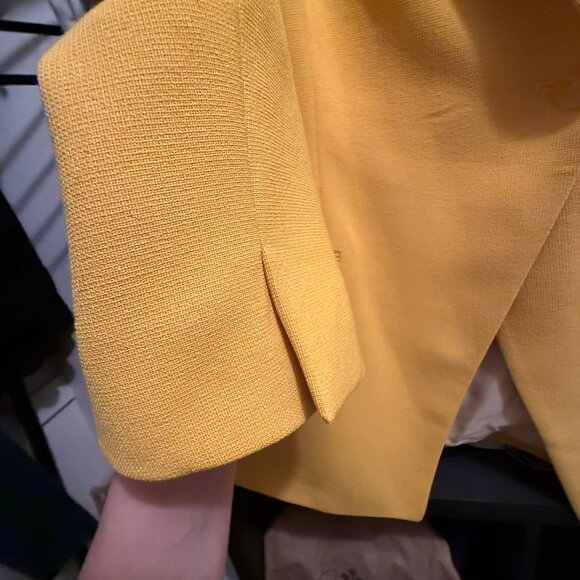 ZARA WOMEN DOUBLE BREASTED LONG BLAZER JACKET YELLOW - Size XXL - Picture 7 of 12